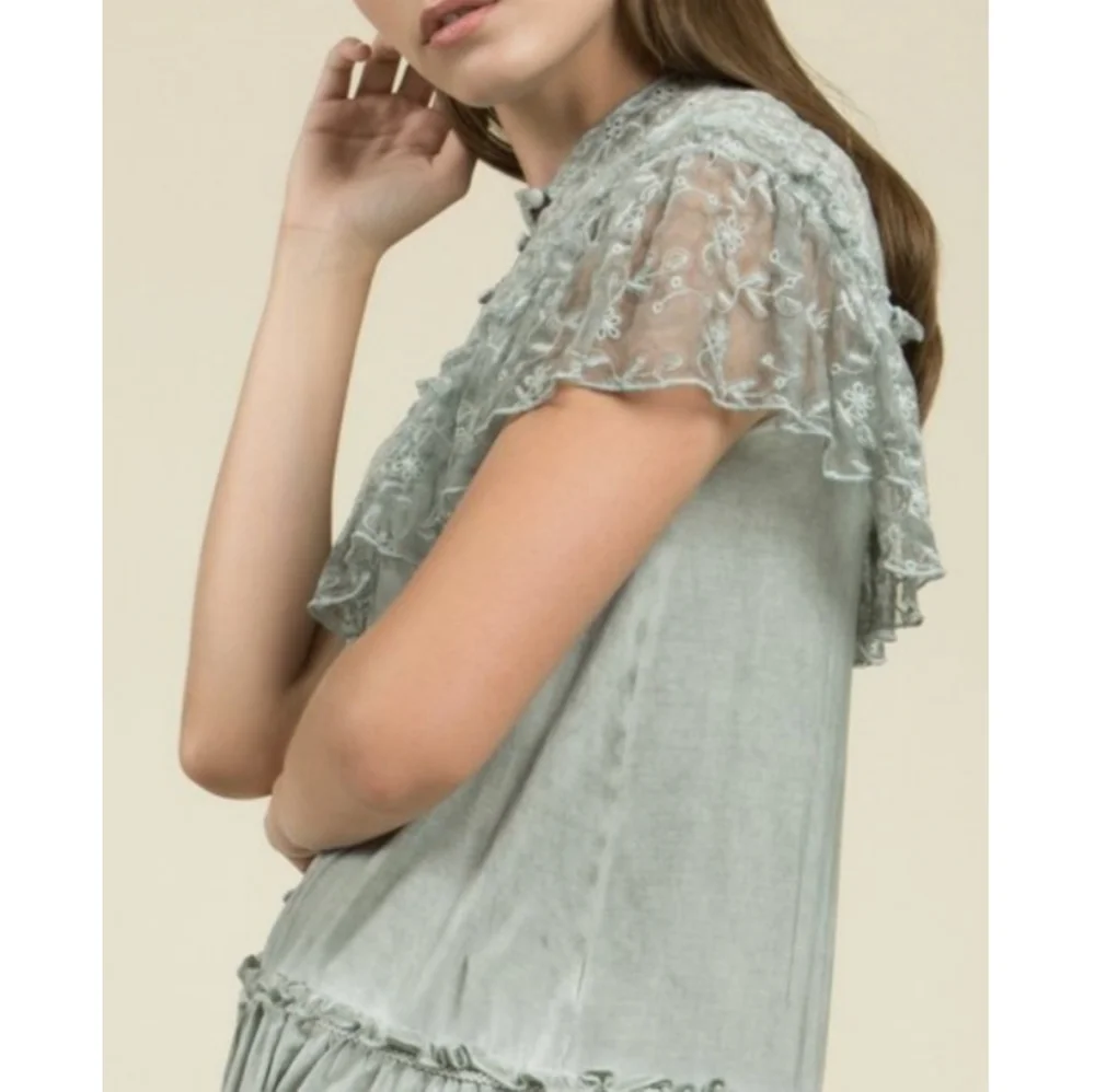 🆕🌿POL BOHO LACE TOP🌿 - Picture 3 of 7